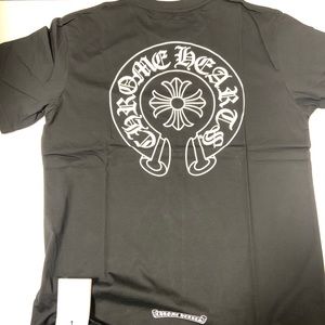 CHROME OF HEARTS BLACK T-SHIRT W/ WHITE DEIGN